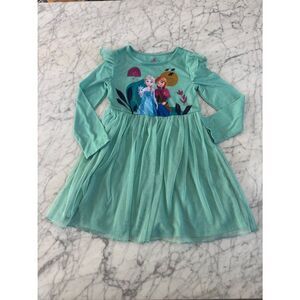 Disney Frozen Elsa and Anna Frozen Long Sleeve Nightgown Dress Sz 5/6